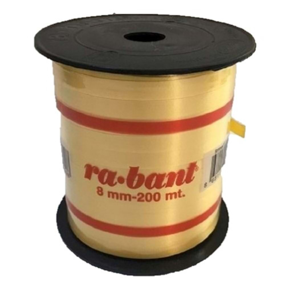 Sarı Renk Rafya Rabant 8 Mm * 200 Mt