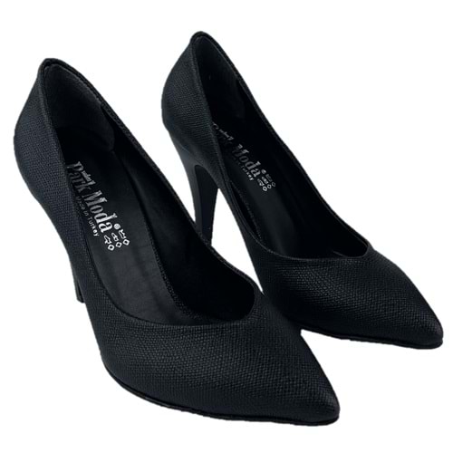 Siyah Rolax 9 Cm Stiletto Kadın Topuklu Ayakkabı