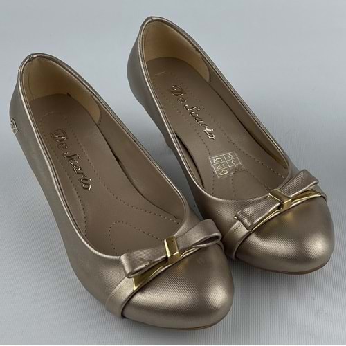 Gold Prada Fiyonk Detaylı Kadın Topuklu Ayakkabı