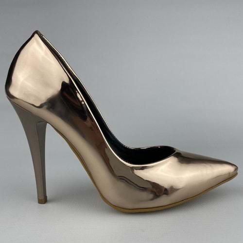 Gold Rugan Stiletto Kadın Ayakkabı 10 Cm Topuk