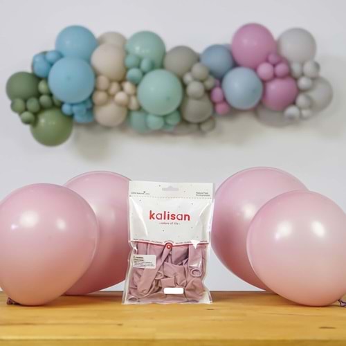 12 İnç Retro Toz Pembe Renk Lateks Dekorasyon Balonu