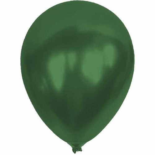12 İnç Metalik Koyu Yeşil Renk Lateks Dekorasyon Balonu